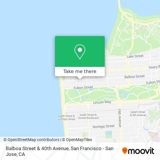 Balboa Street & 40th Avenue map