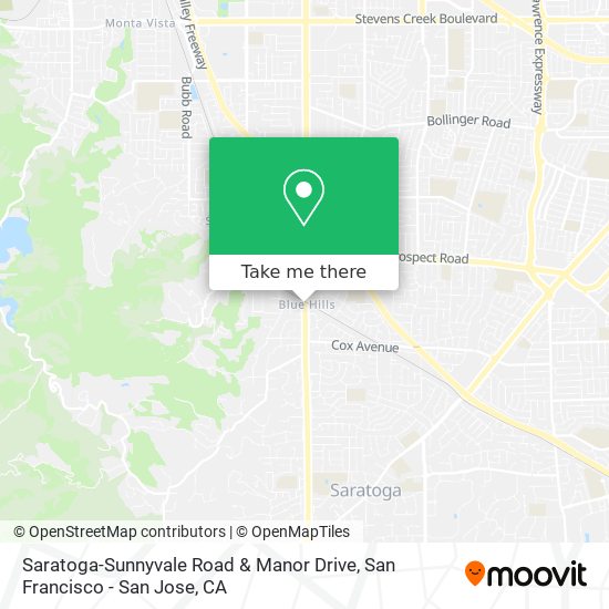 Mapa de Saratoga-Sunnyvale Road & Manor Drive