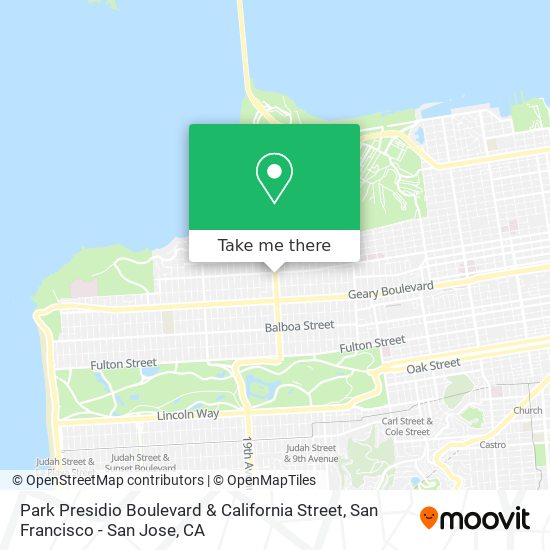 Park Presidio Boulevard & California Street map