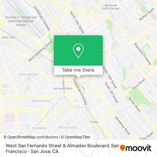 Mapa de West San Fernando Street & Almaden Boulevard