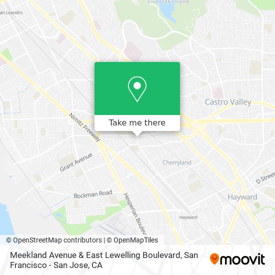 Mapa de Meekland Avenue & East Lewelling Boulevard