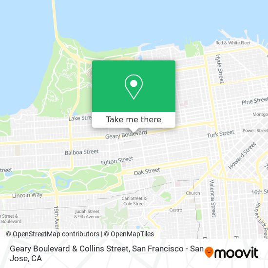 Geary Boulevard & Collins Street map