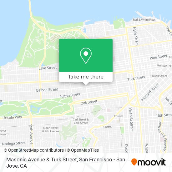 Masonic Avenue & Turk Street map