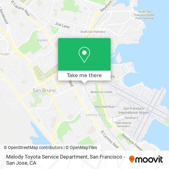 Melody Toyota Service Department map