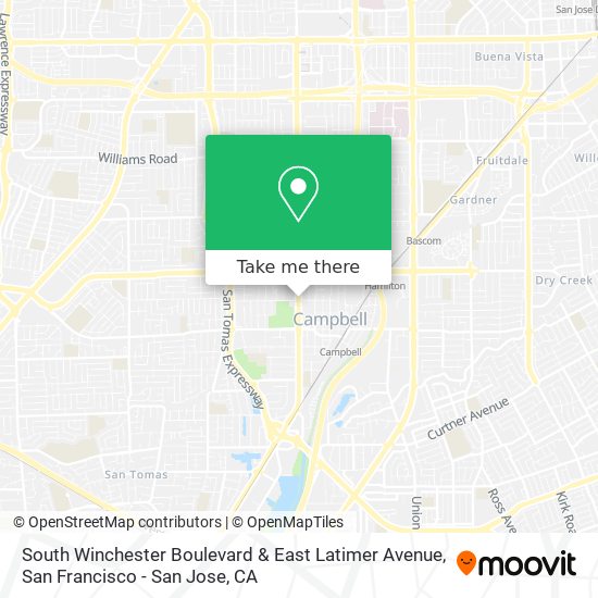 South Winchester Boulevard & East Latimer Avenue map