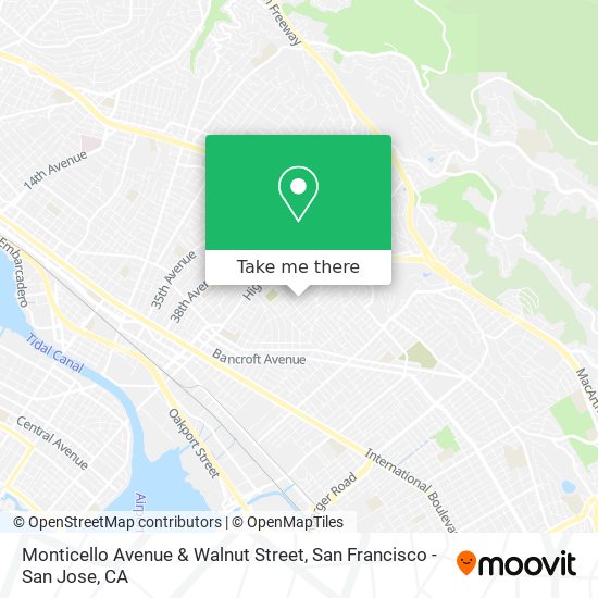Monticello Avenue & Walnut Street map