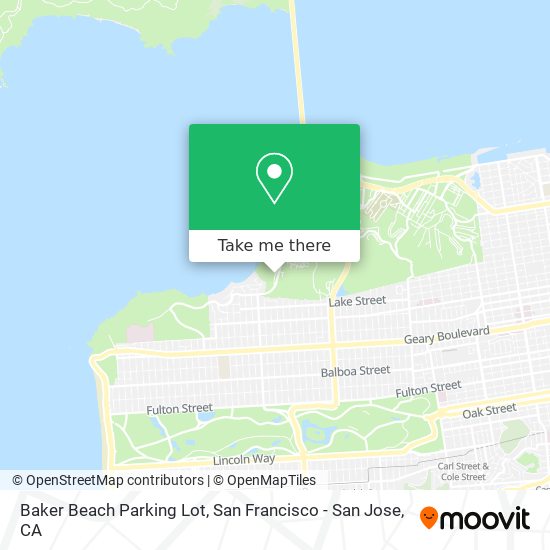 Baker Beach Parking Lot map