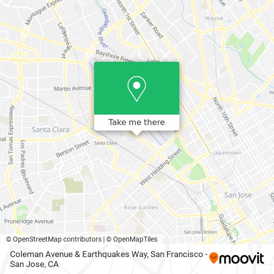 Coleman Avenue & Earthquakes Way map