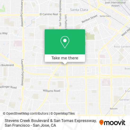 Mapa de Stevens Creek Boulevard & San Tomas Expressway