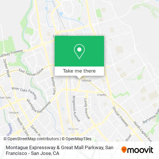 Mapa de Montague Expressway & Great Mall Parkway