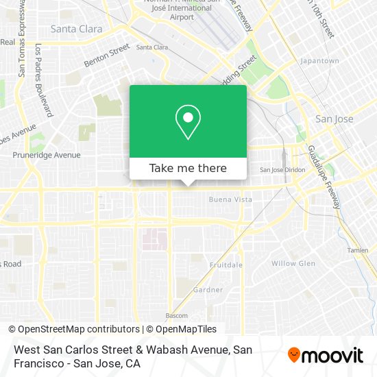 West San Carlos Street & Wabash Avenue map