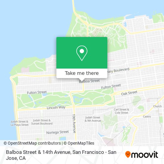 Balboa Street & 14th Avenue map