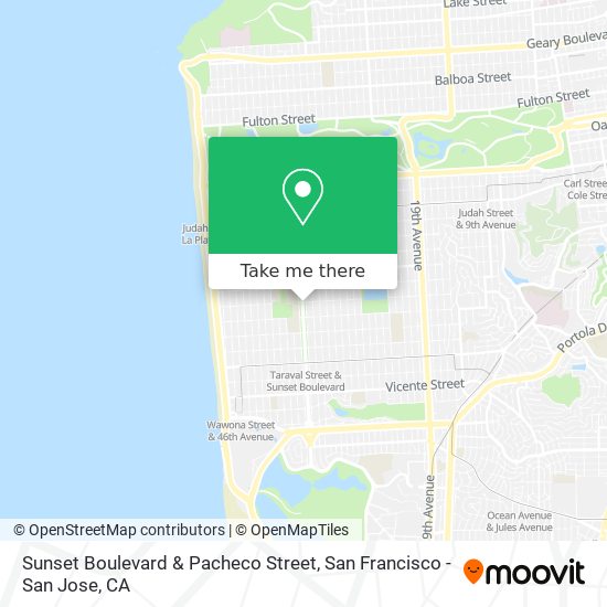 Sunset Boulevard & Pacheco Street map