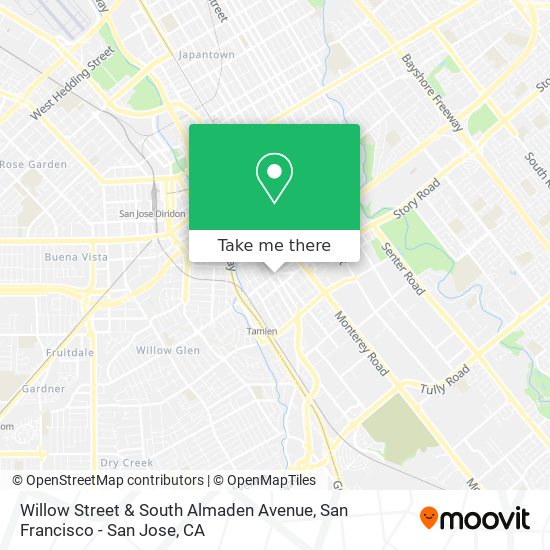Mapa de Willow Street & South Almaden Avenue