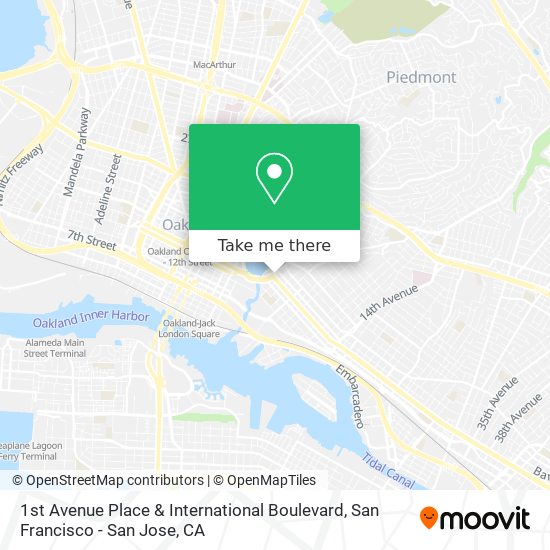 Mapa de 1st Avenue Place & International Boulevard