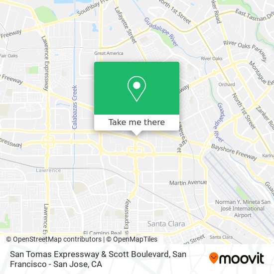 San Tomas Expressway & Scott Boulevard map
