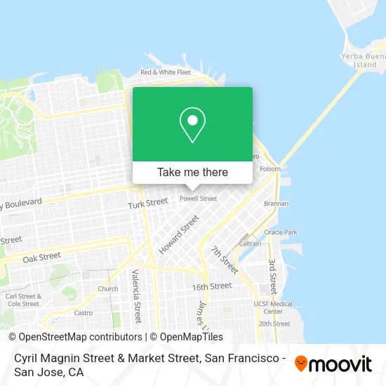 Cyril Magnin Street & Market Street map
