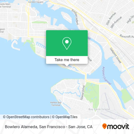 Bowlero Alameda map