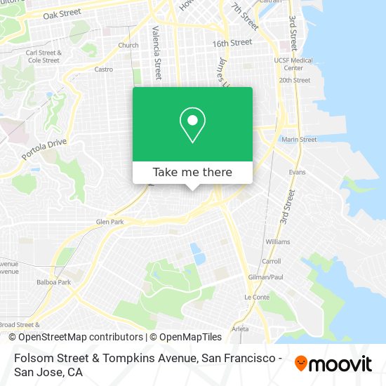 Folsom Street & Tompkins Avenue map