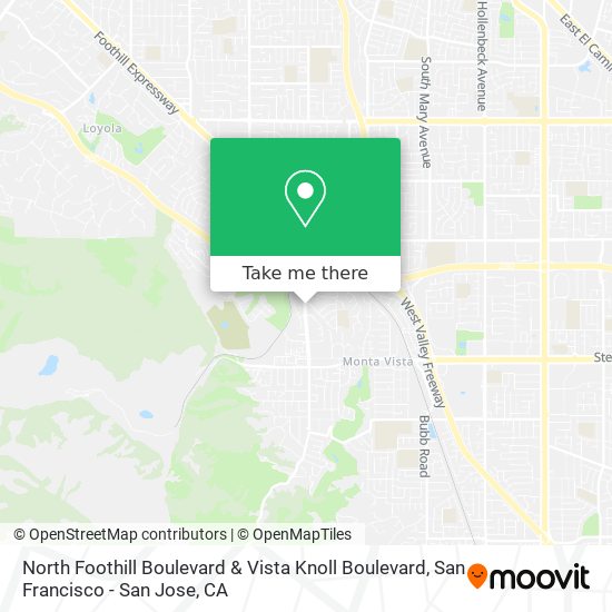 North Foothill Boulevard & Vista Knoll Boulevard map