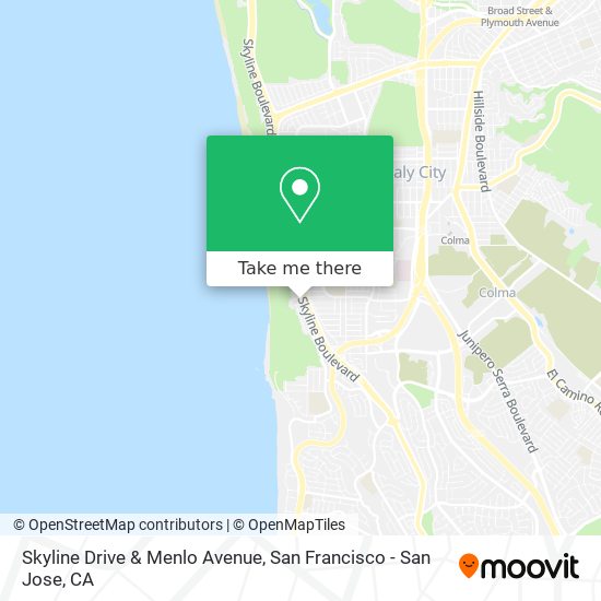 Mapa de Skyline Drive & Menlo Avenue