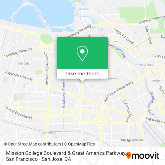 Mission College Boulevard & Great America Parkway map