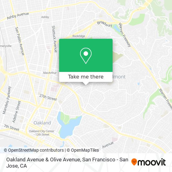 Oakland Avenue & Olive Avenue map