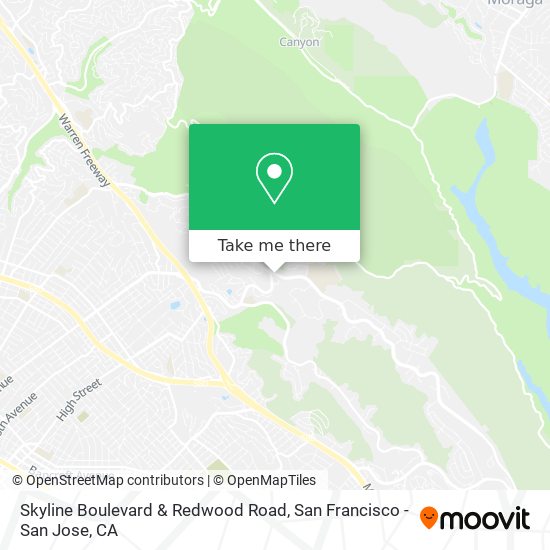 Skyline Boulevard & Redwood Road map