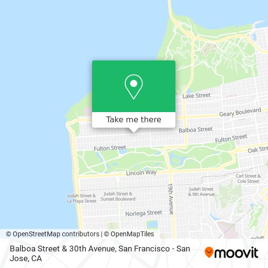 Balboa Street & 30th Avenue map