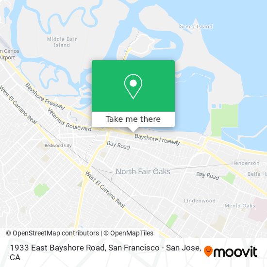 1933 East Bayshore Road map