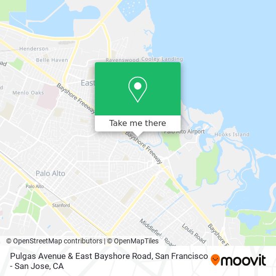 Pulgas Avenue & East Bayshore Road map