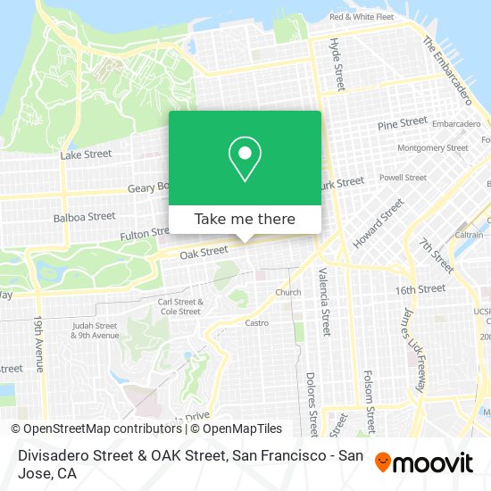 Divisadero Street & OAK Street map