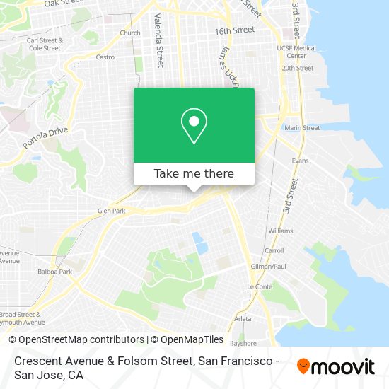 Crescent Avenue & Folsom Street map