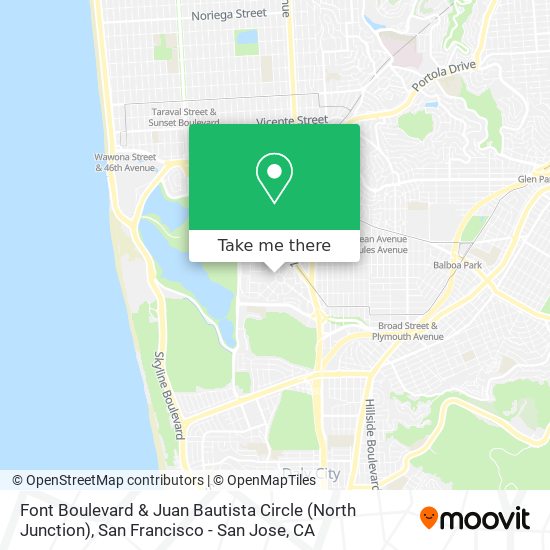 Font Boulevard & Juan Bautista Circle (North Junction) map