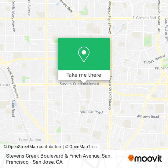 Mapa de Stevens Creek Boulevard & Finch Avenue