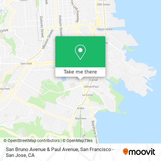 Mapa de San Bruno Avenue & Paul Avenue