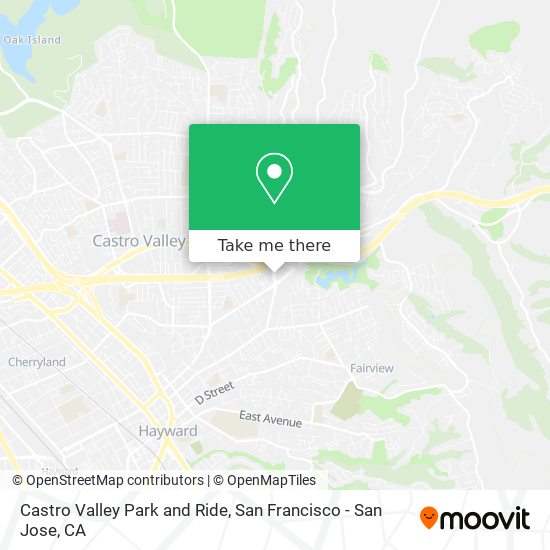 Castro Valley Park and Ride map