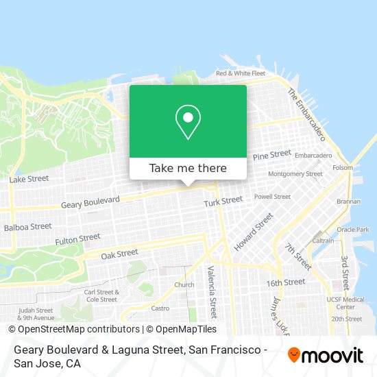 Geary Boulevard & Laguna Street map