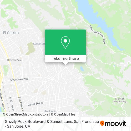 Grizzly Peak Boulevard & Sunset Lane map