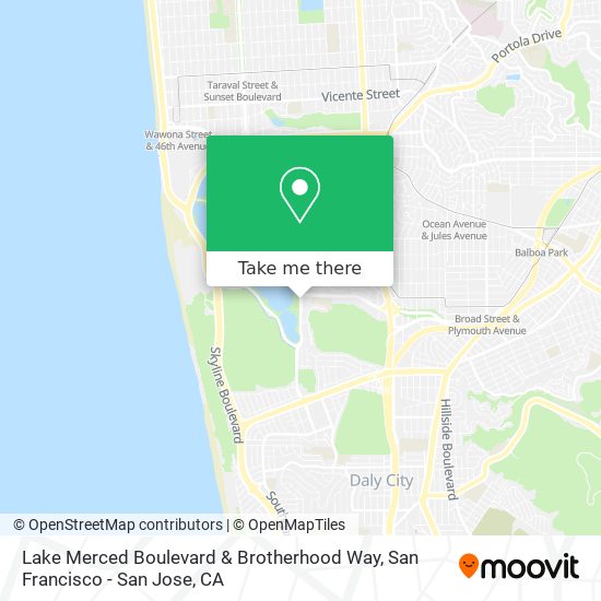 Mapa de Lake Merced Boulevard & Brotherhood Way