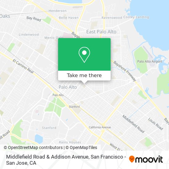 Mapa de Middlefield Road & Addison Avenue