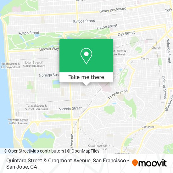 Quintara Street & Cragmont Avenue map