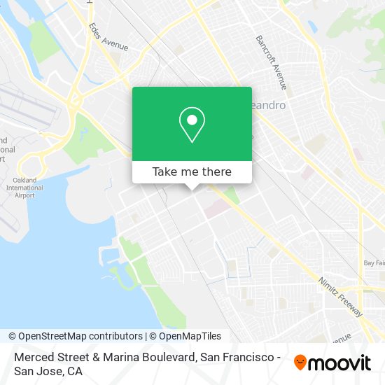 Merced Street & Marina Boulevard map