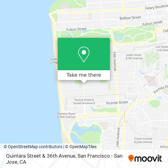 Quintara Street & 36th Avenue map