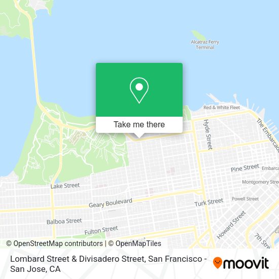 Lombard Street & Divisadero Street map