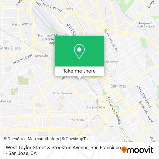 West Taylor Street & Stockton Avenue map