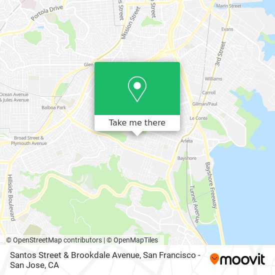 Santos Street & Brookdale Avenue map