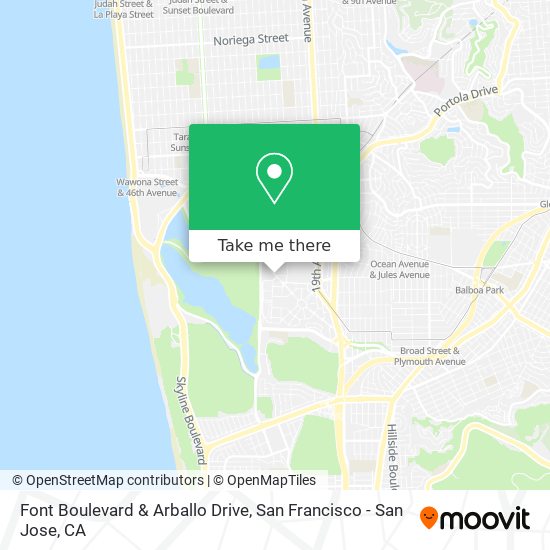 Font Boulevard & Arballo Drive map