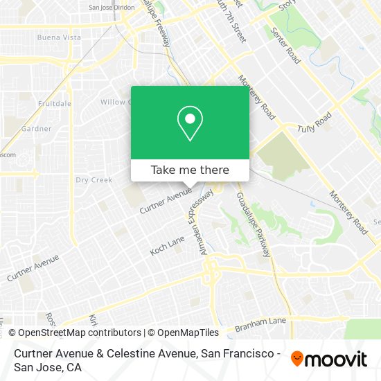 Curtner Avenue & Celestine Avenue map