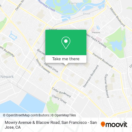 Mowry Avenue & Blacow Road map
